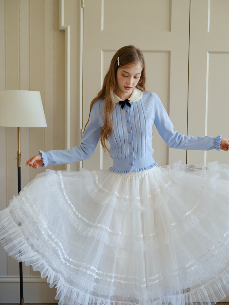 ISISLOVE Unique design, gorgeous white tulle midi skirt, super flowy and layered, perfect for fall.