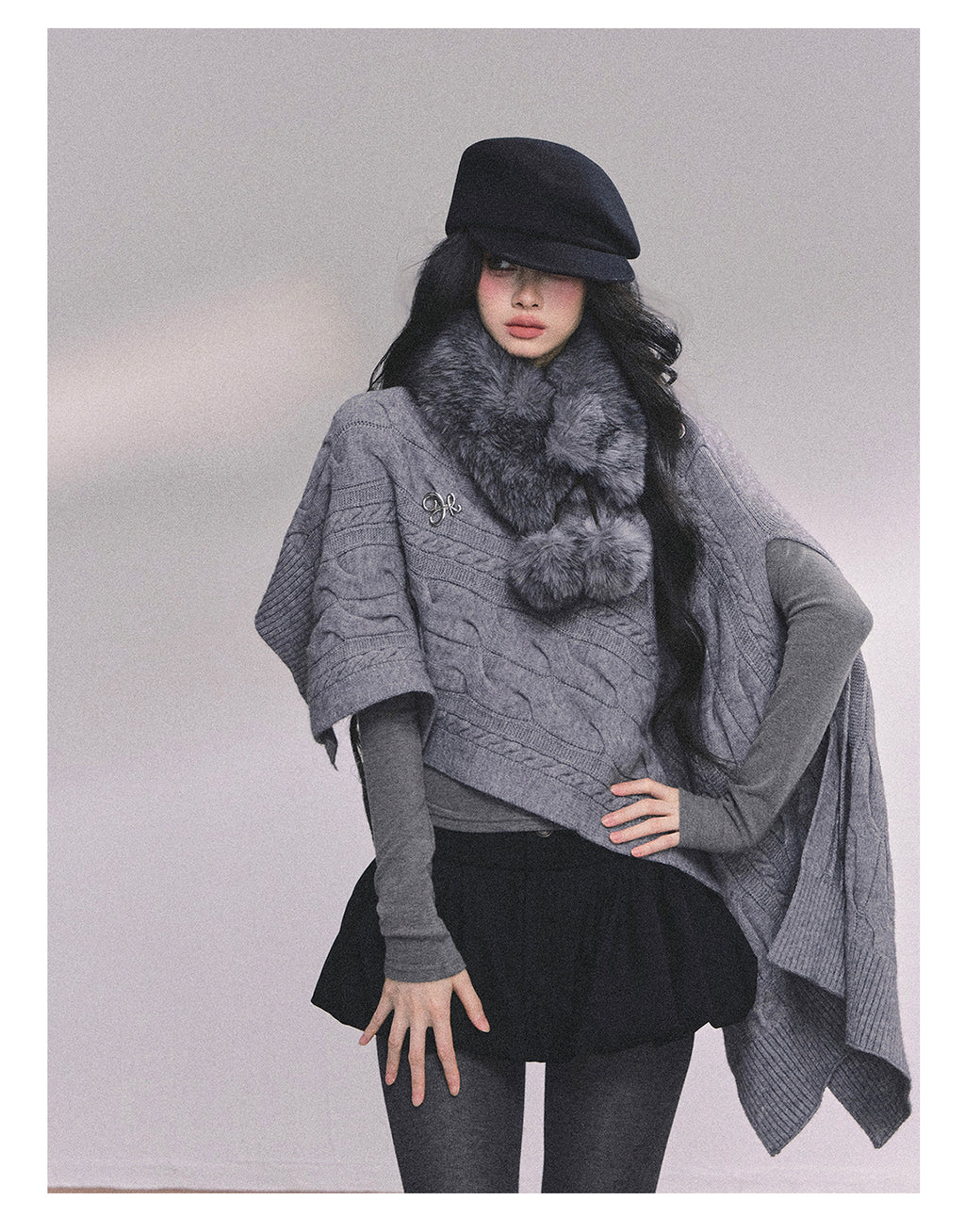 Shaoyeyan Women's Autumn Winter French Style High-end Knitted Wool Coat Loose Fit