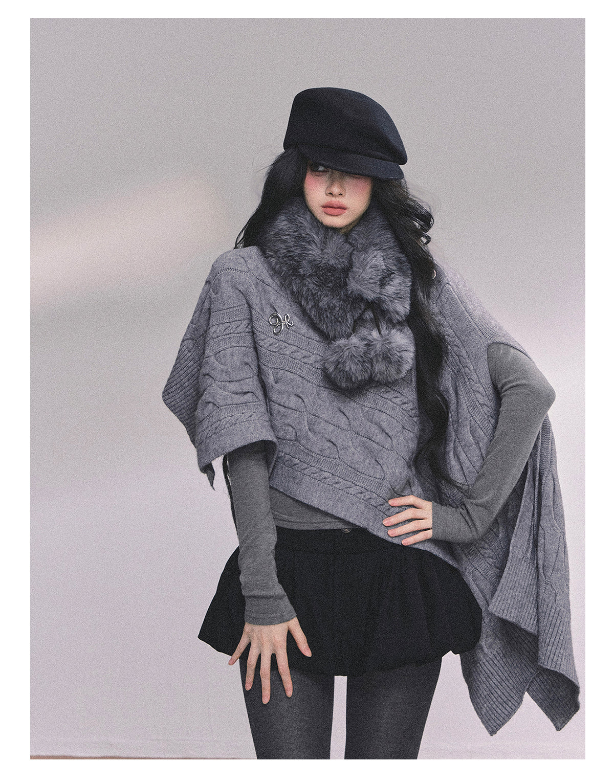 Shaoyeyan Women's Autumn Winter French Style High-end Knitted Wool Coat Loose Fit