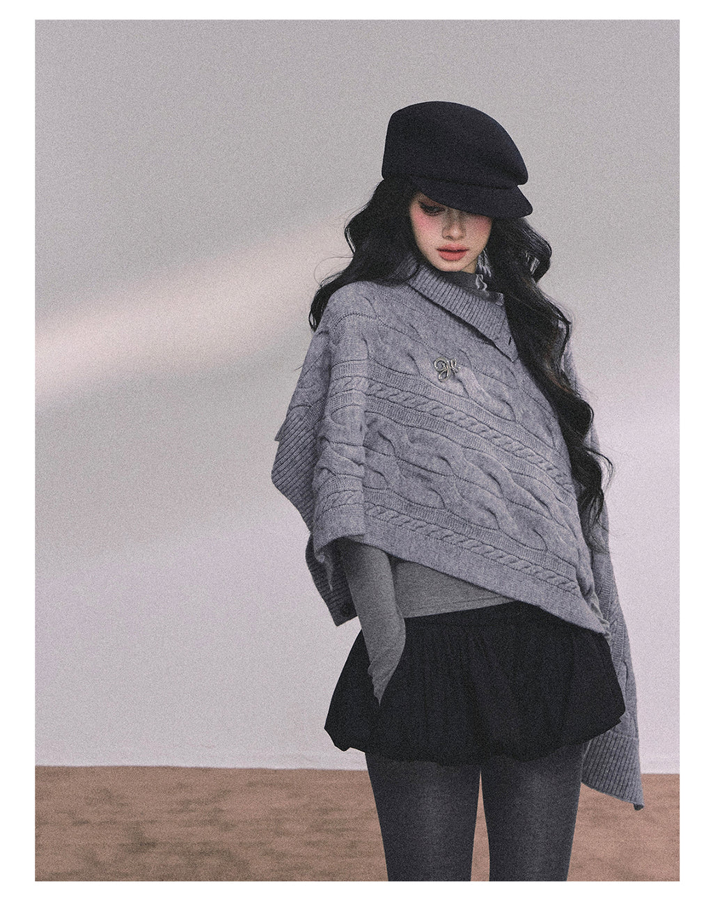 Shaoyeyan Women's Autumn Winter French Style High-end Knitted Wool Coat Loose Fit