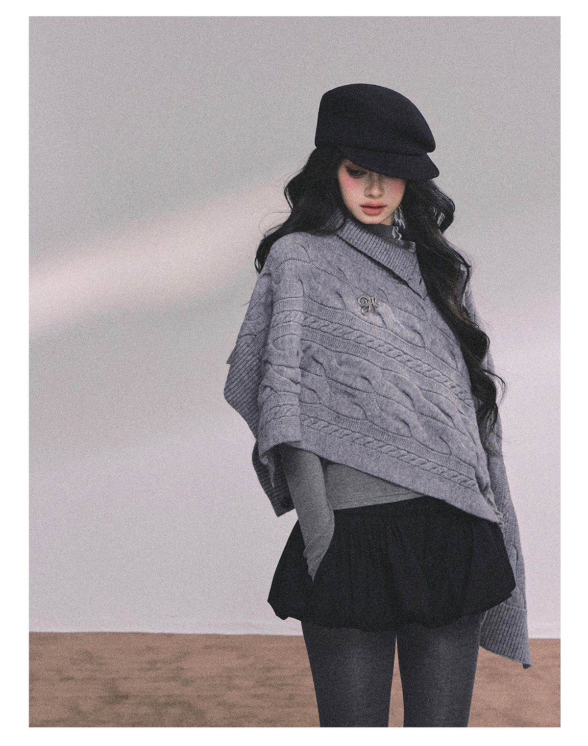 Shaoyeyan Women's Autumn Winter French Style High-end Knitted Wool Coat Loose Fit