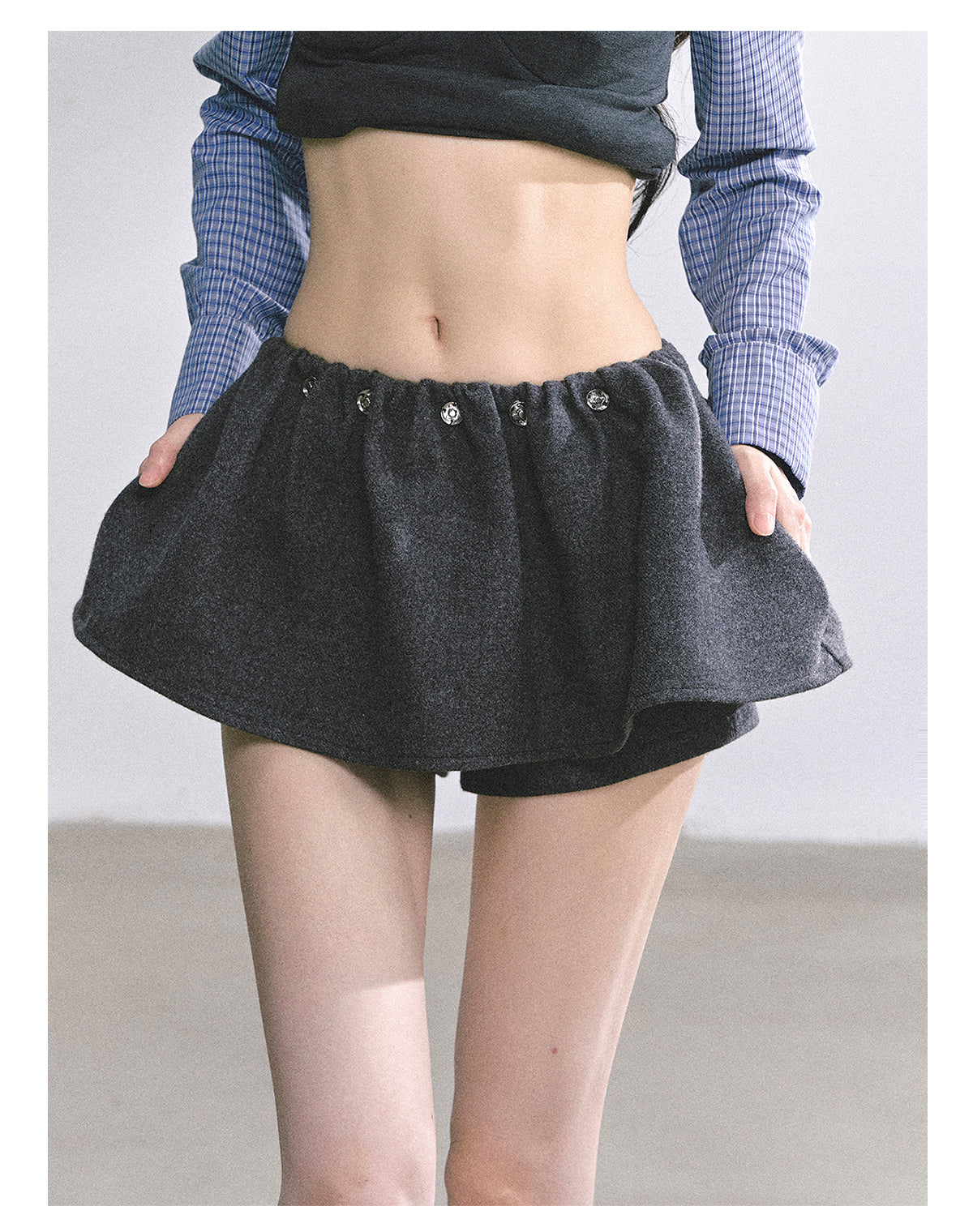 SHAOYEYAN Aomalm "Wild Model Legs" French wool midi skirt, women's autumn high-waisted A-line skirt