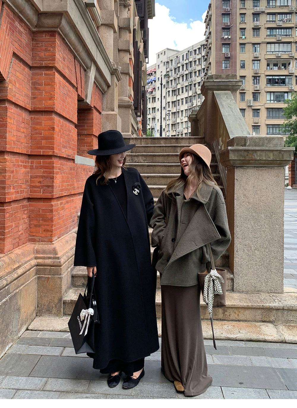 XZICHIC continues the classic style of Kim Min-hee wool coat, women's winter coat, size 57 (wool and alpaca wool).