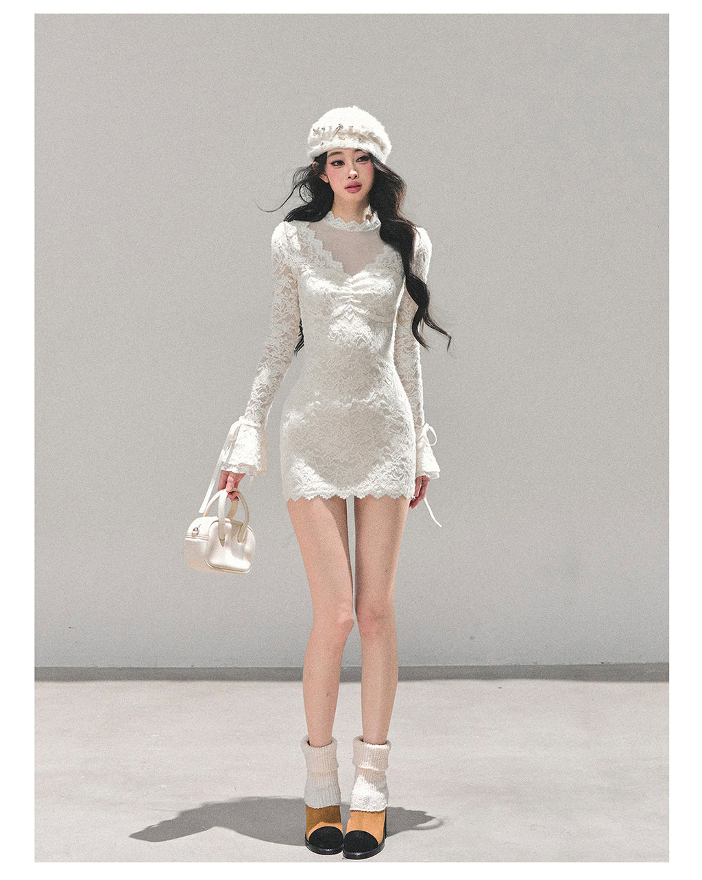 SHAOYEYAN Women's "Full Moon Moment" Long Sleeve Lace Dress (Winter)