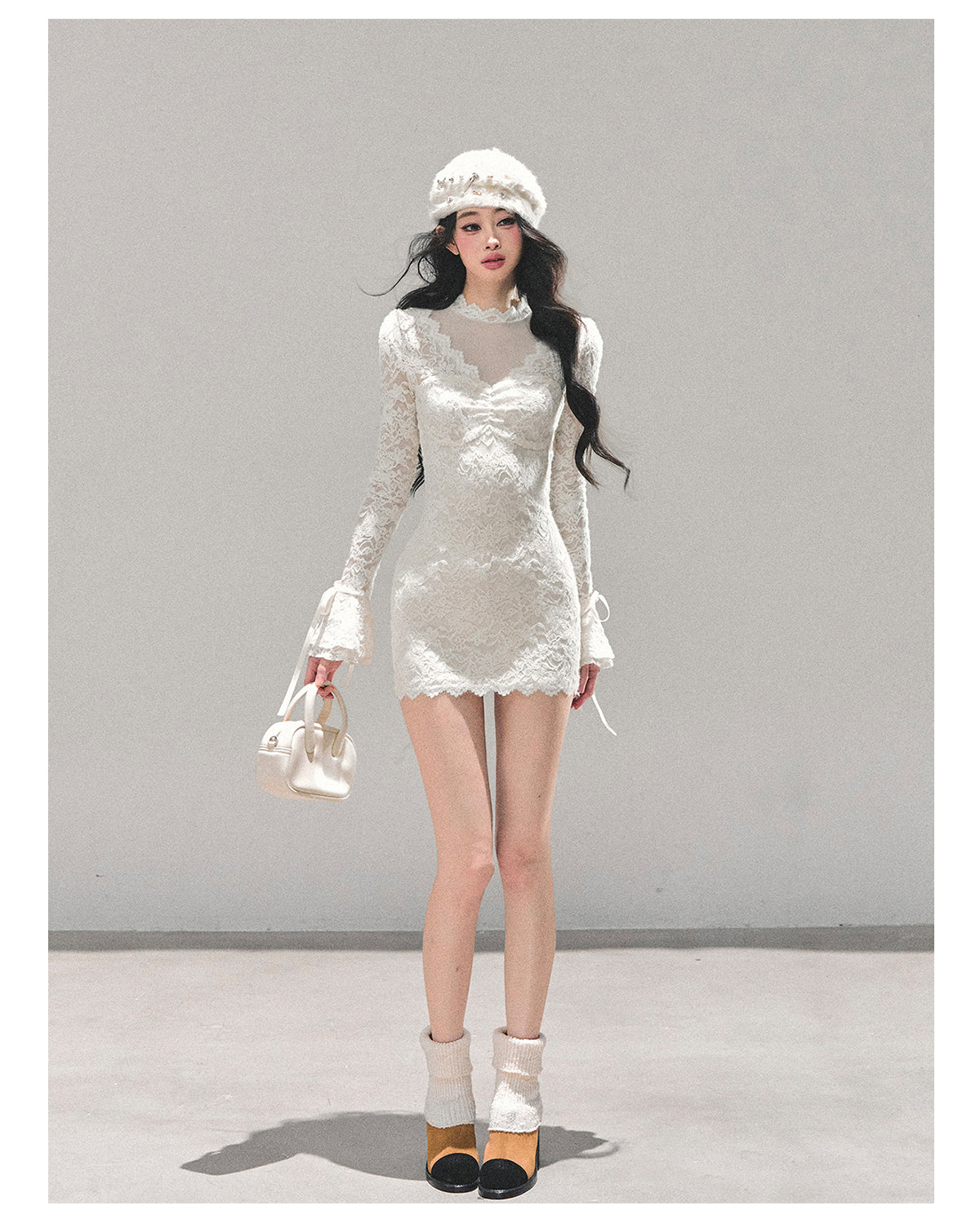 SHAOYEYAN Women's "Full Moon Moment" Long Sleeve Lace Dress (Winter)