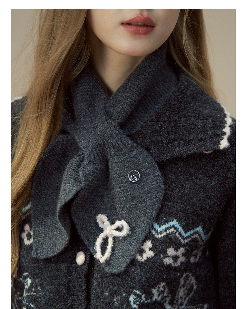 SUNSETPARK 100% Wool "Gift Series" Scarf/Neck Warmer by Sunset Park Winter Bow Girl