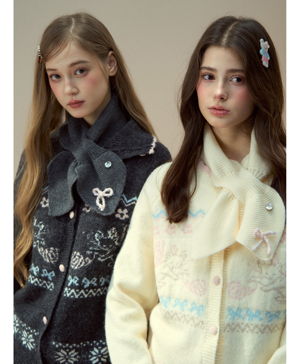 SUNSETPARK 100% Wool "Gift Series" Scarf/Neck Warmer by Sunset Park Winter Bow Girl