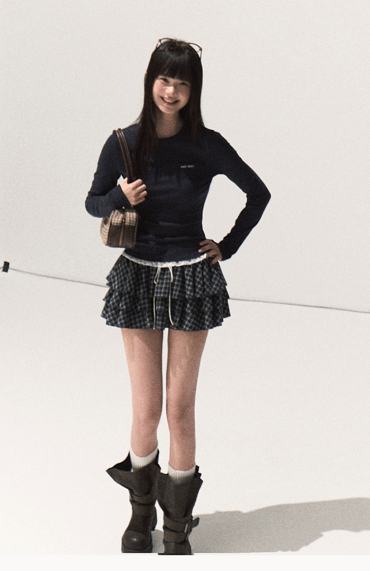 OAKMOO Elastic waistband lace long sleeve T-shirt OAKMOO/"See Yourself and Good Weather" (Sale)