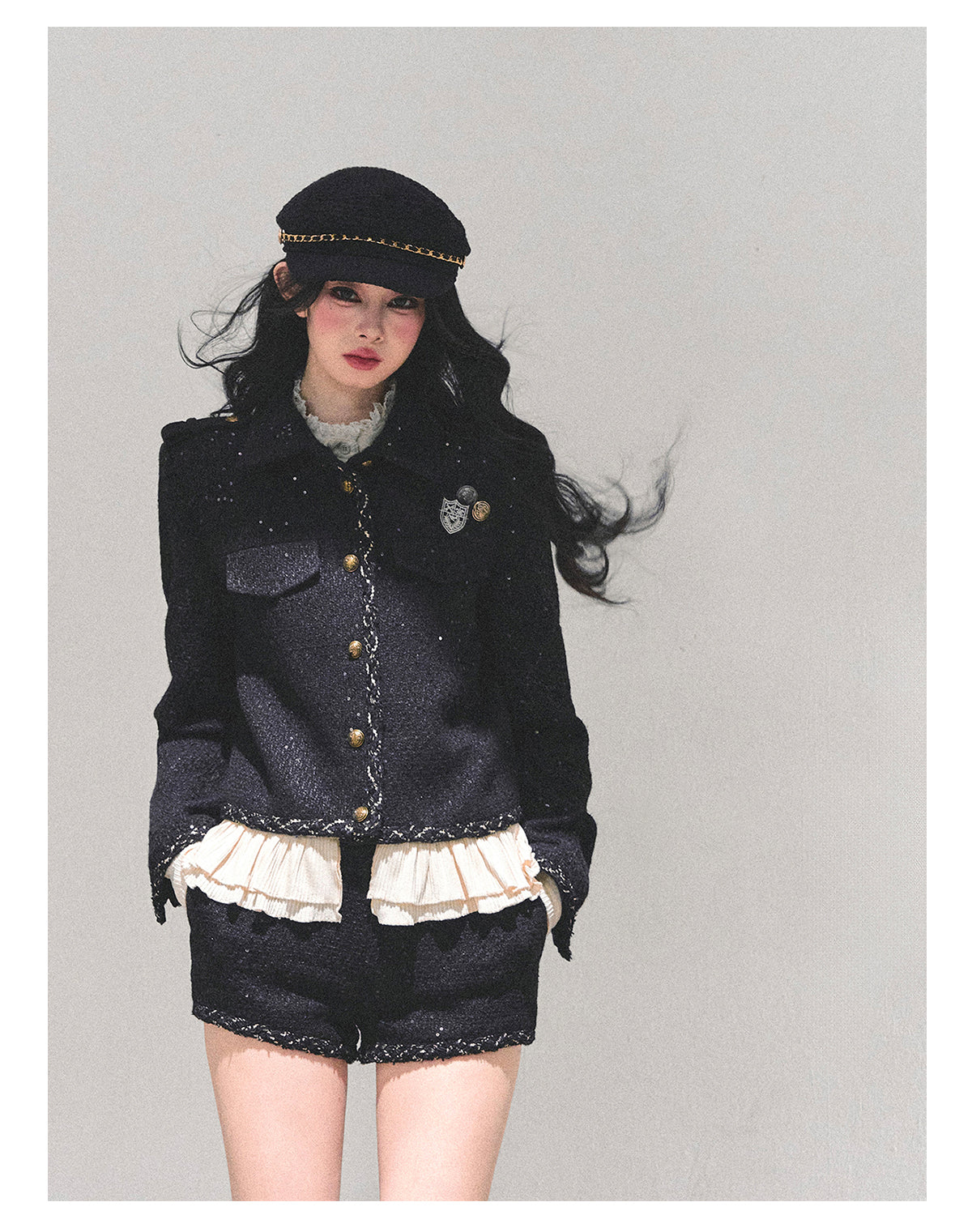 SHAOYEYAN Women's Chanel Style Rich Girl Suit, Three-Piece Winter Coat, Aomalm "Twilight Engulfs Me"