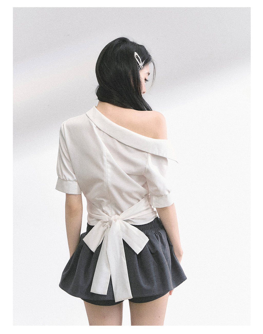 High-quality round-leg French-style off-the-shoulder, slim-fit, short-sleeved summer men's t-shirt for women SHAOYEYAN
