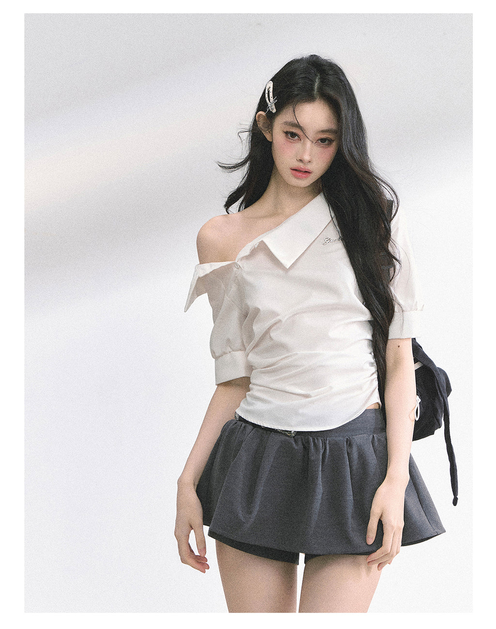 High-quality round-leg French-style off-the-shoulder, slim-fit, short-sleeved summer men's t-shirt for women SHAOYEYAN