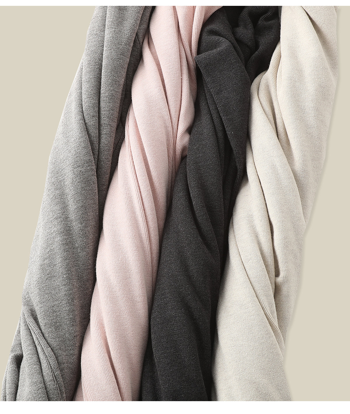 101PASSION Women's Tencel Wool High Neck T-Shirt, Fall/Winter, Solid Color, Slim Fit, Long Sleeves