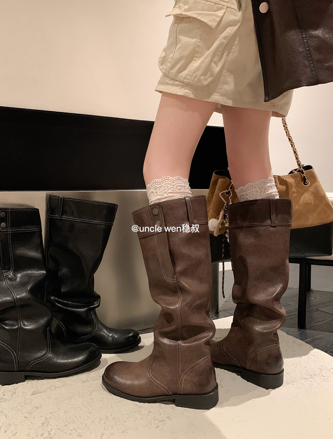 UNCLEWEN Women's Fleece Lined Long Boots, New Winter Style