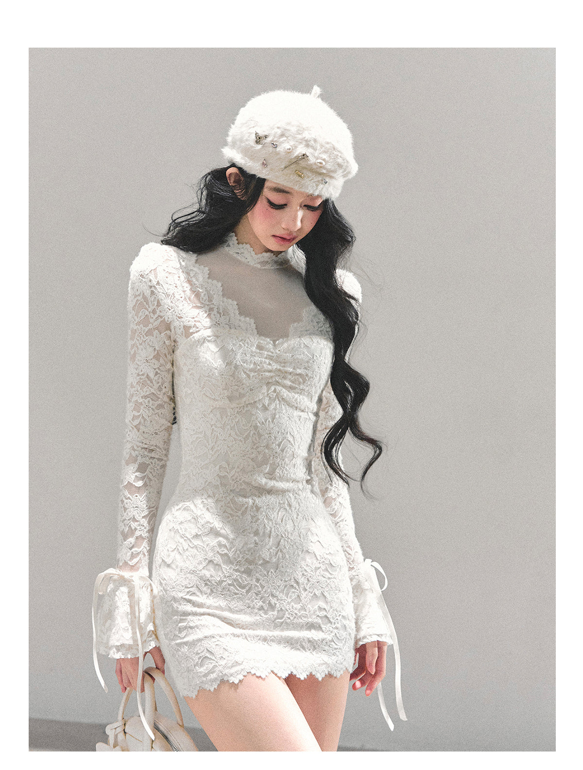 SHAOYEYAN Women's "Full Moon Moment" Long Sleeve Lace Dress (Winter)