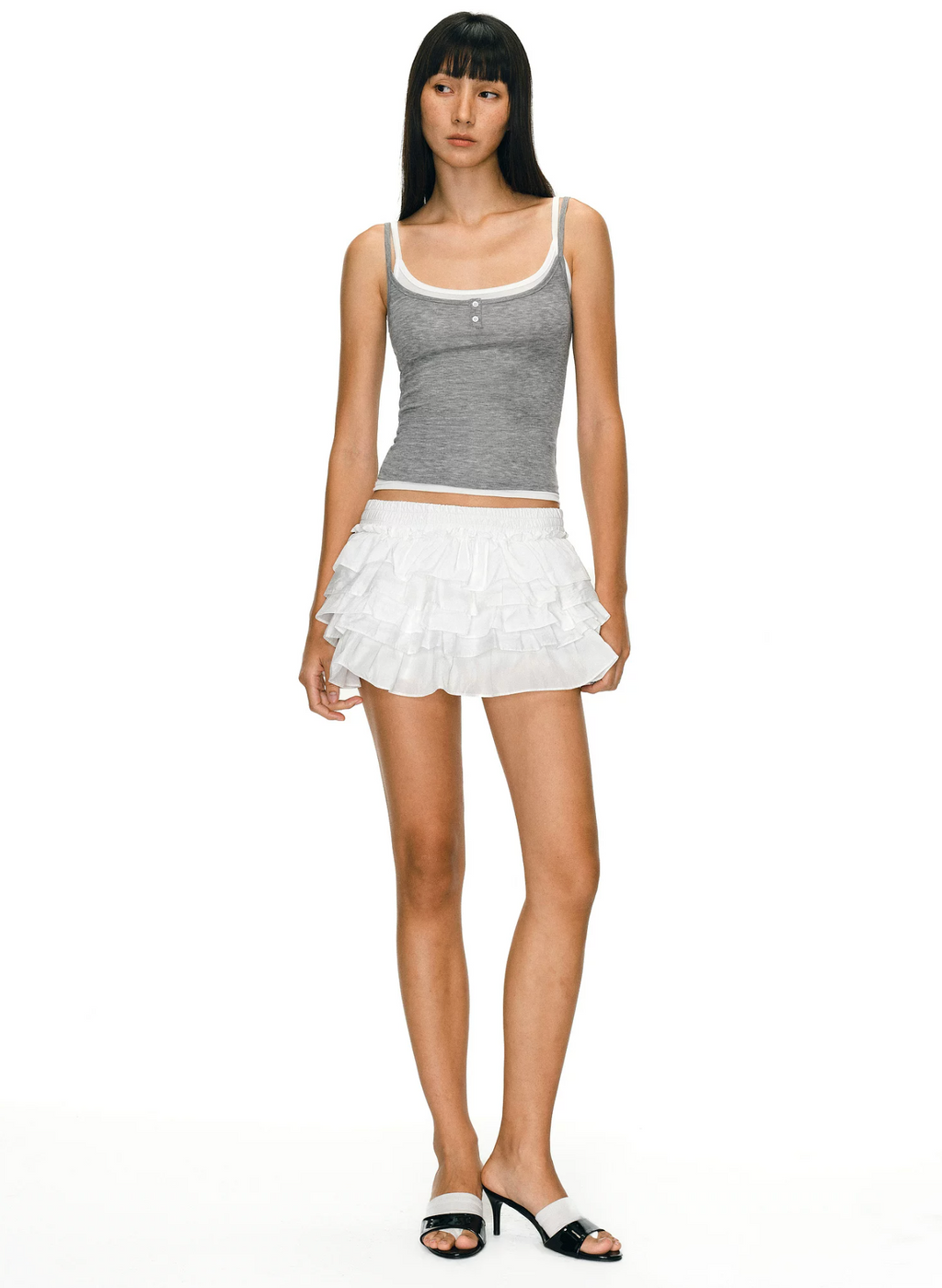 PUKI Original Tencel lace tutu skirt - Classic and versatile flared skirt