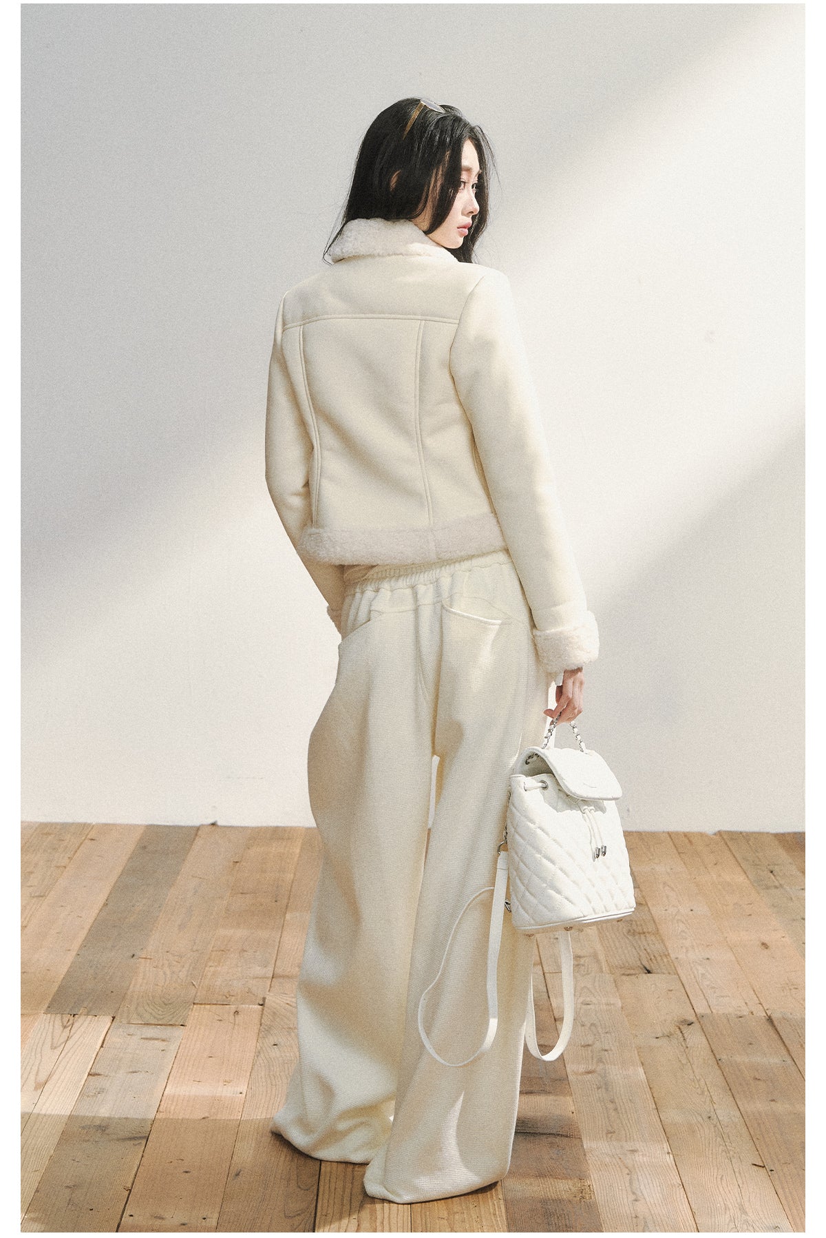 7SHIFTIN Two-Tone Original Design Slim Fit Fleece Jacket for Autumn/Winter, Niche Short Outerwear