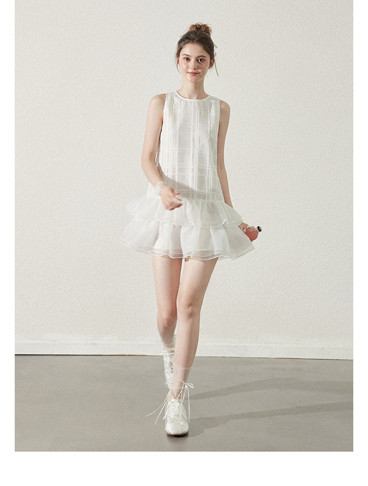 "Moon Swing" Ballet-style vest dress, organza fabric, fried cake tutu summer dress, Callmelater