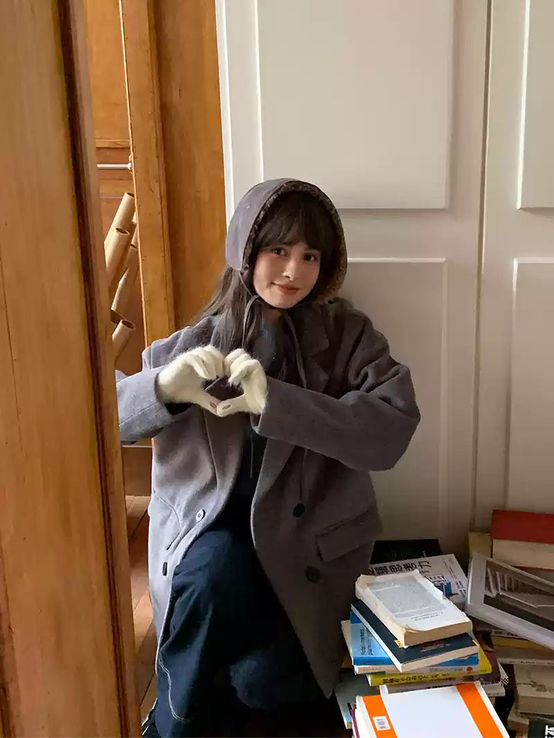 Zhang Yuanying style women's fleece earmuffs, perfect for cycling, warm and comfortable in winter.