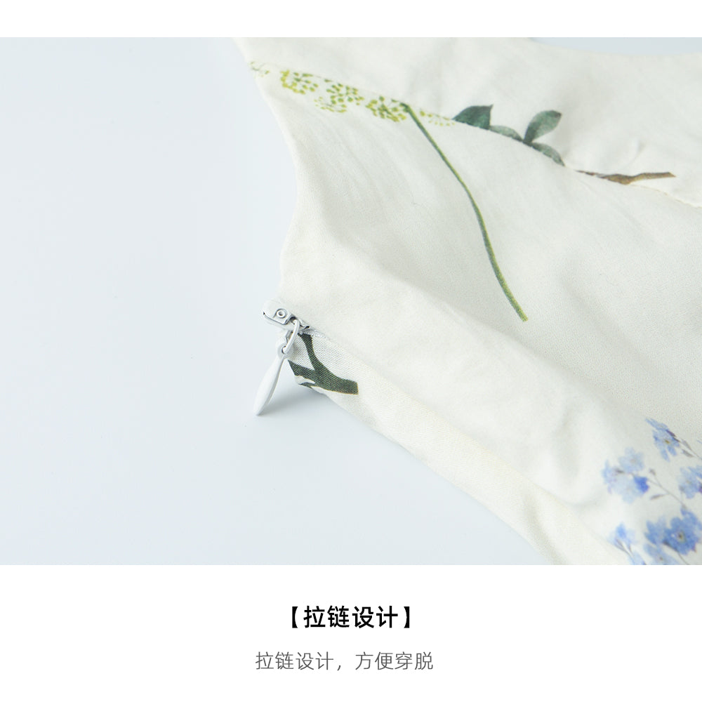 Chunzi women's summer 2025 new white floral dress with belt short skirt