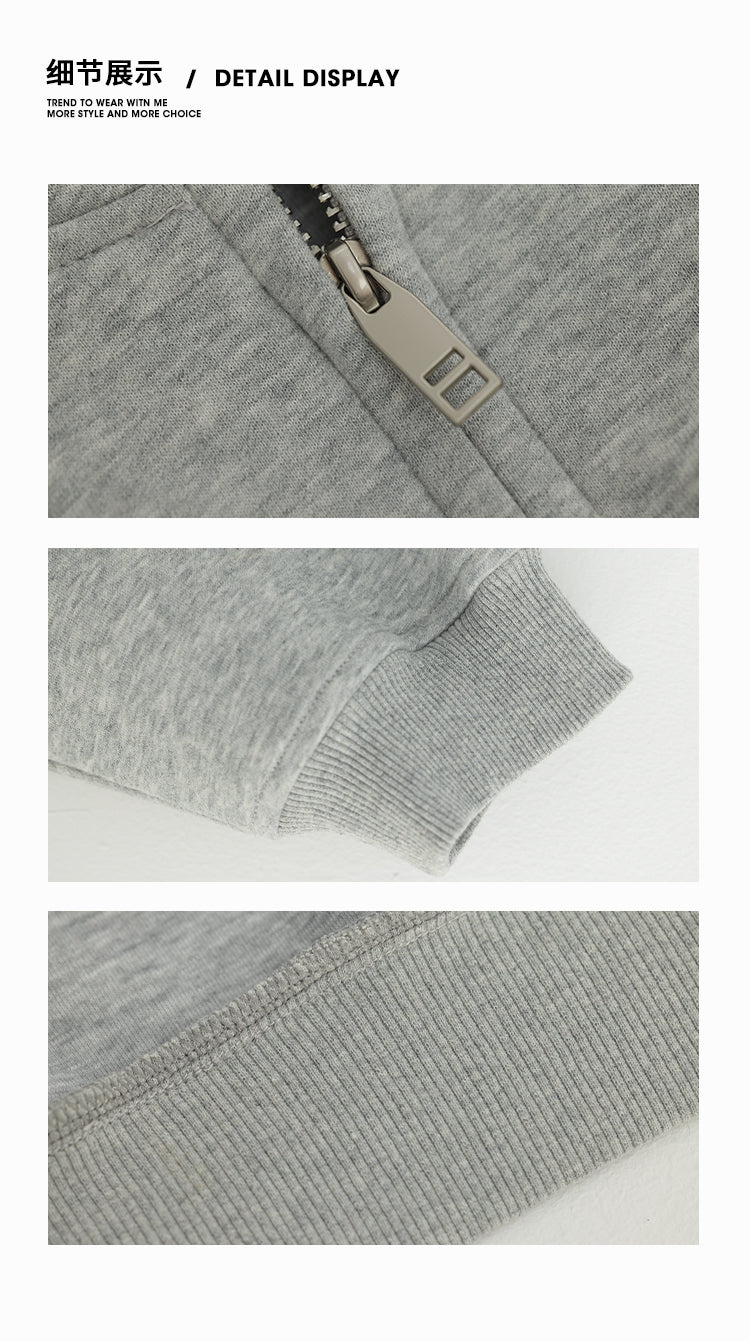 Acestudios grey fleece lined zip line hoodie