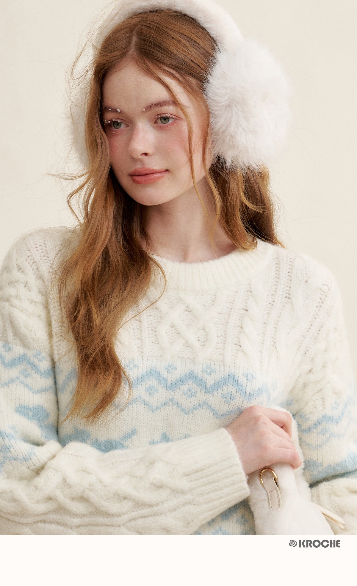 KROCHE Kroche Fair Isle Color Block Knit Crewneck Sweater by Zhao Jinmai