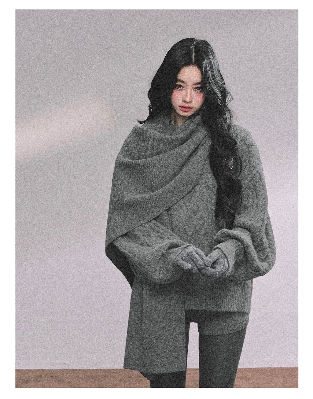 SHAOYEYAN Women's Korean Style "Zurich Student" Winter Cable Knitted Sweater Three-piece Set