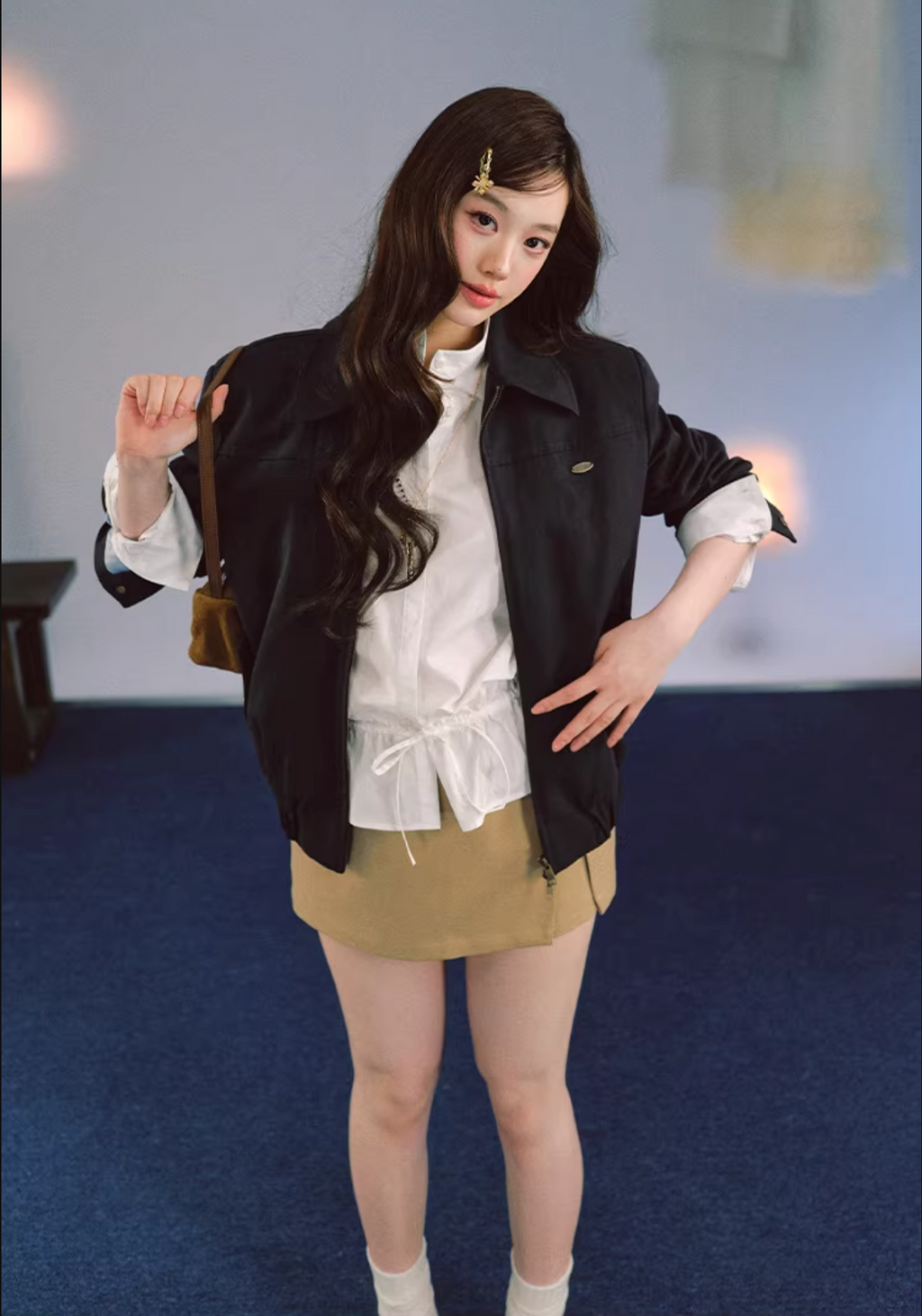 LaluneDuCiel High quality women's jacket made of pure cotton, simple, classic design, with shoulder pads