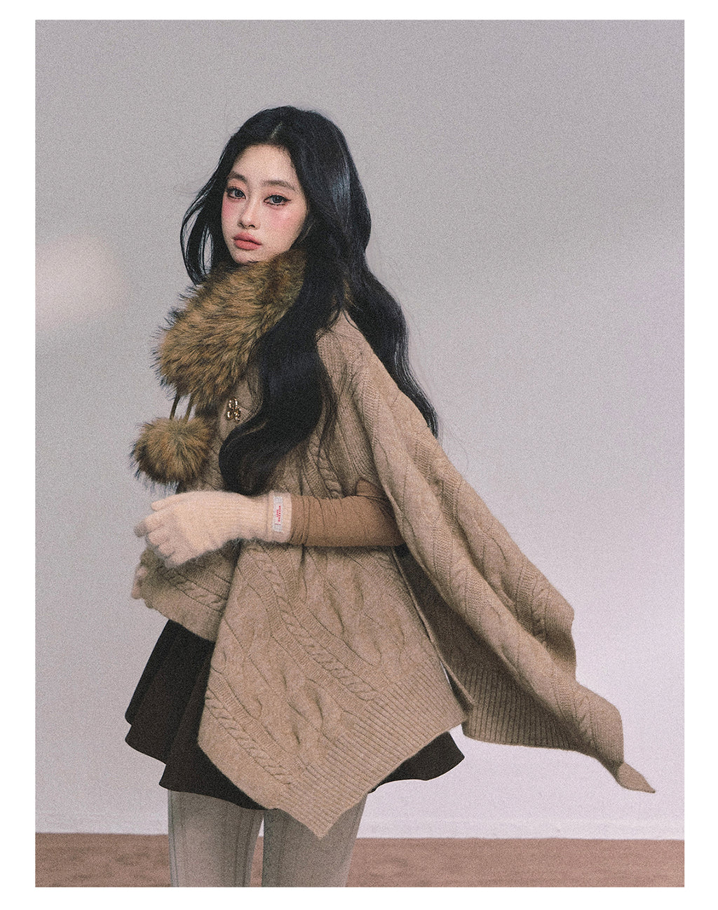 Shaoyeyan Women's Autumn Winter French Style High-end Knitted Wool Coat Loose Fit