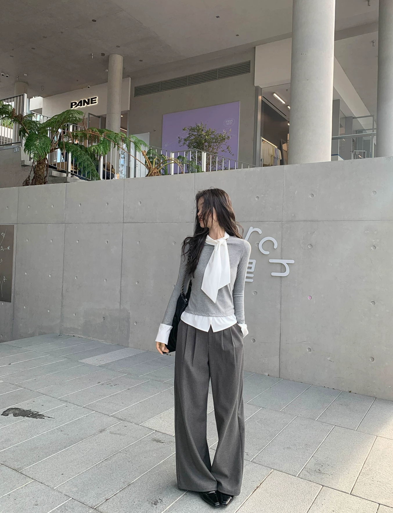 ALOHA HU Women's Lu Jianxi two-piece long-sleeved t-shirt, unique pleated design spring 2026.