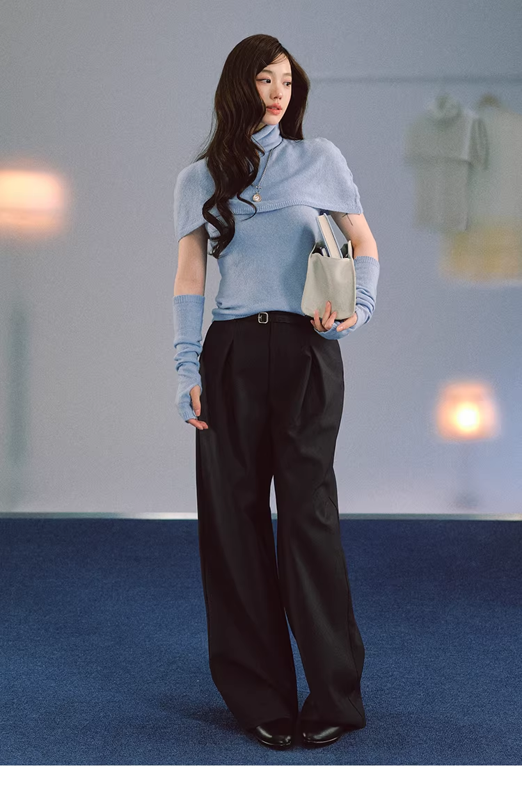 LaluneDuCiel Women's Spring Artist Style Loose High-Neck Coat