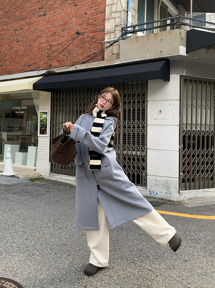 RAINY Women's Classic Single Breasted Hooded Wool Coat, Winter Design, Classic Style, Loose Fit, Versatile Wool Coat