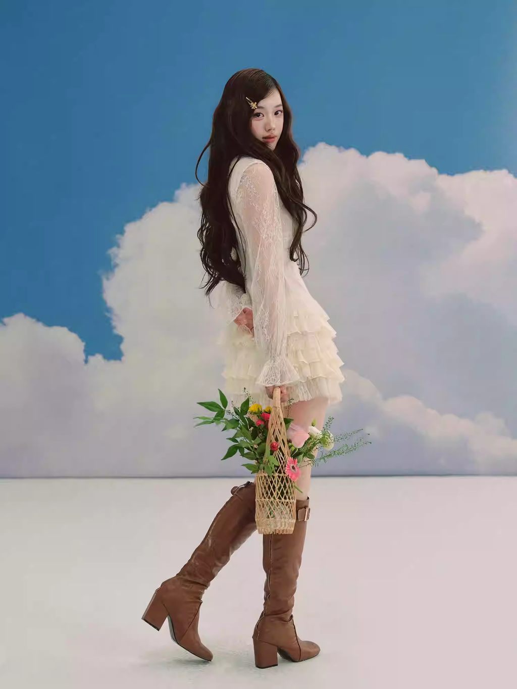LALUNEDUCIEL Rose base, pure chiffon lace, gentle, sweet, suitable for women, spring