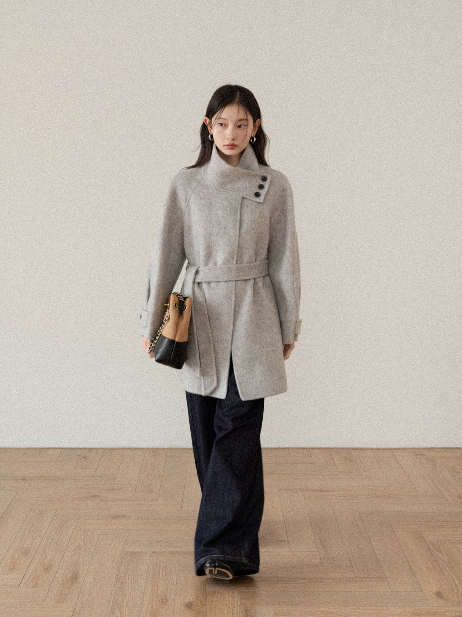 CANTONSTORY Yangcheng Story Korean style 70 double-sided wool coat made of fleece for women winter new design slimming waist