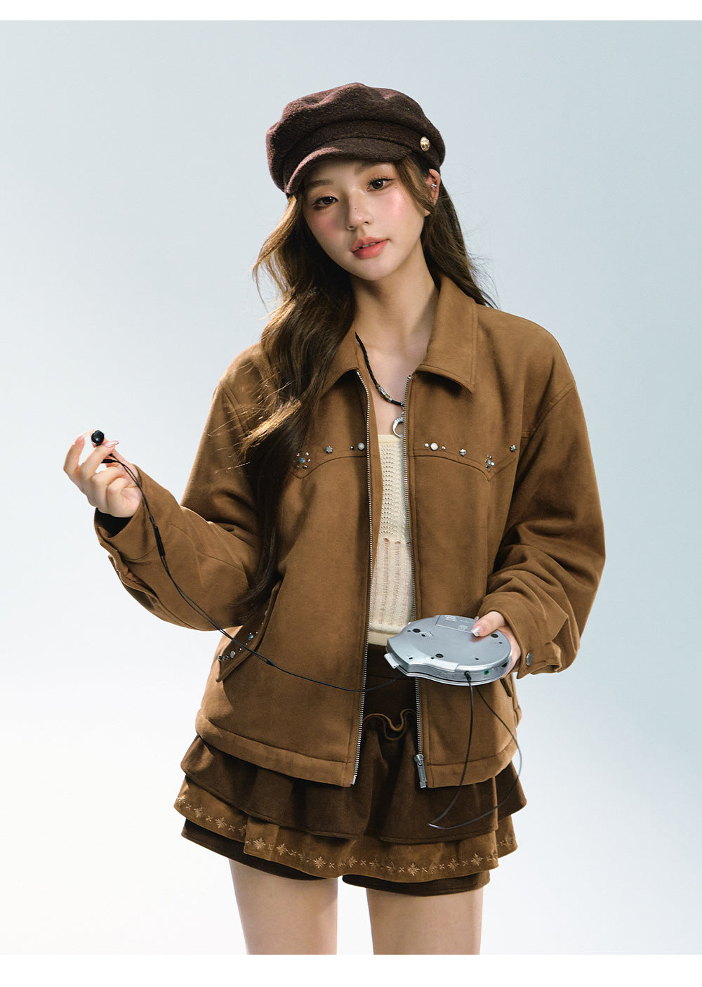 ABLUEBERRY Merlad Women's High Waisted Midi Dress, Autumn Design, Ruffled Tulle Skirt, Classic Short Skirt