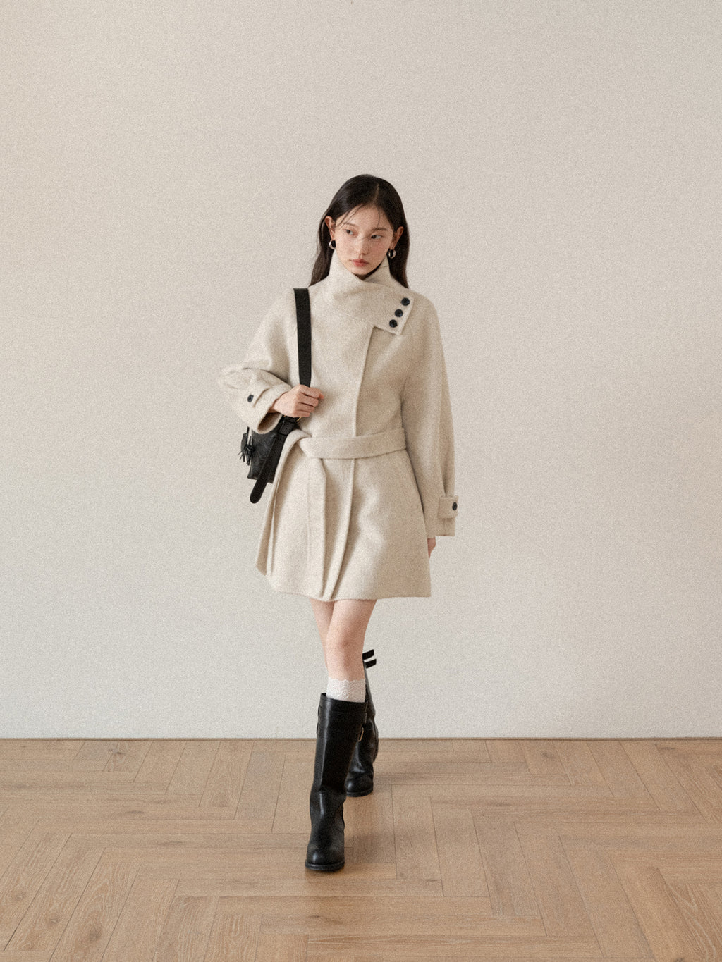 CANTONSTORY Yangcheng Story Korean style 70 double-sided wool coat made of fleece for women winter new design slimming waist