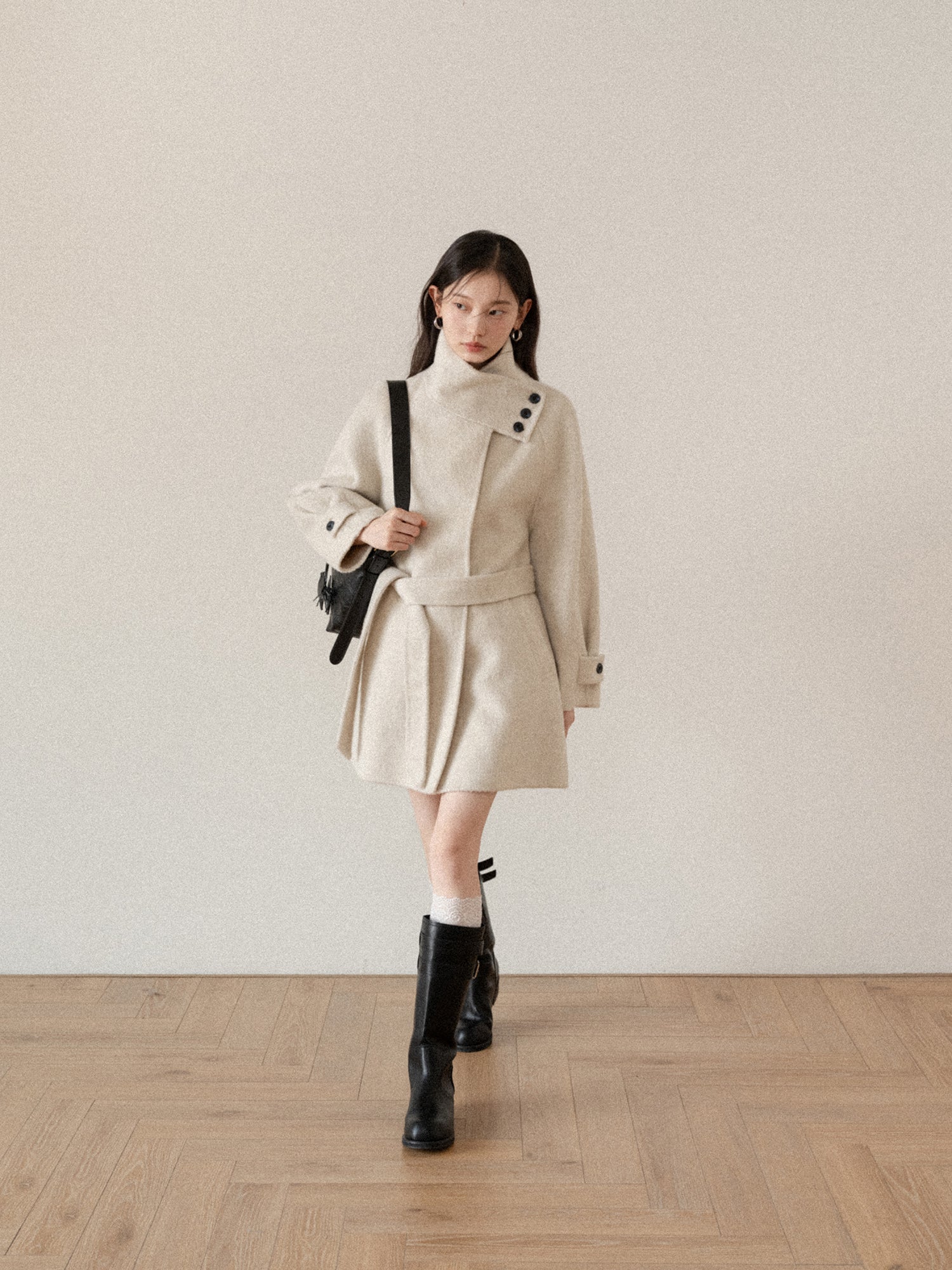 CANTONSTORY Yangcheng Story Korean style 70 double-sided wool coat made of fleece for women winter new design slimming waist