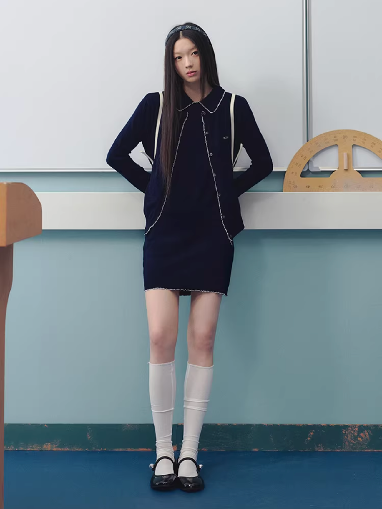LaluneDuCiel Women's outfit includes knitted floral cardigan, short sleeves and knee-length skirt, French style