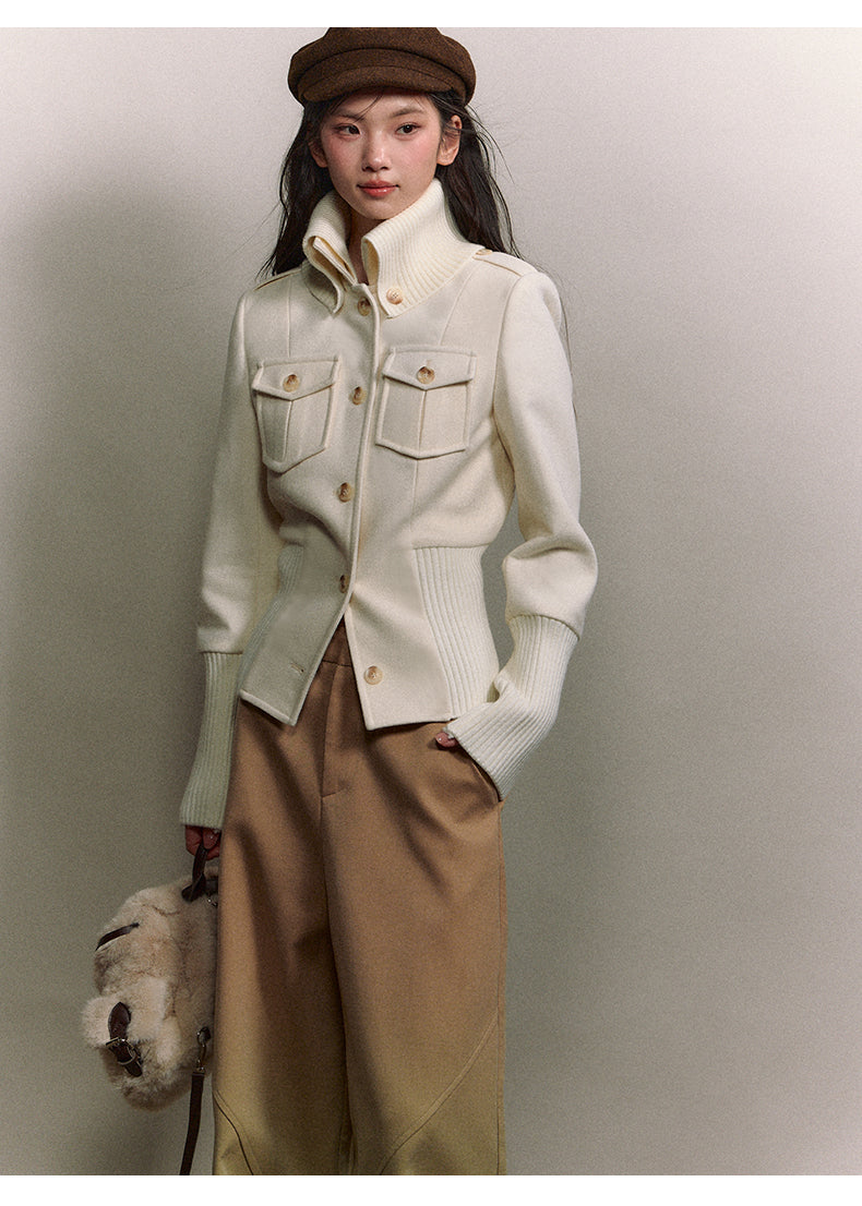 Soote Season Original Classic High Waisted Corduroy Cropped Coat