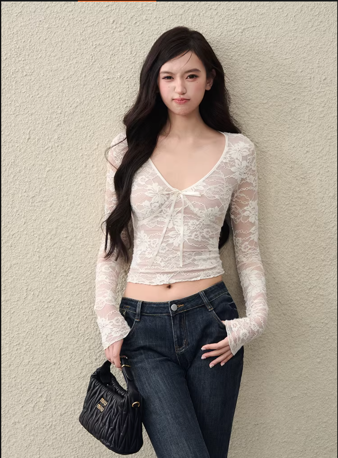 OIOIESSE Women's sexy and innocent lace tie top, stretchy white mesh material, inner lining