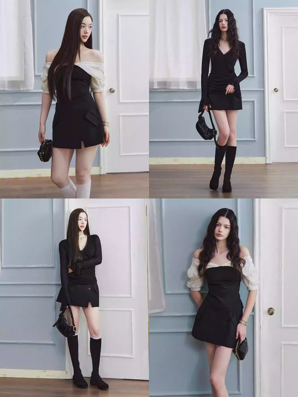 LaLuneDuCiel Short tulip skirt/skirt, slit, high quality, fashionable, versatile, flattering, office style for spring women.