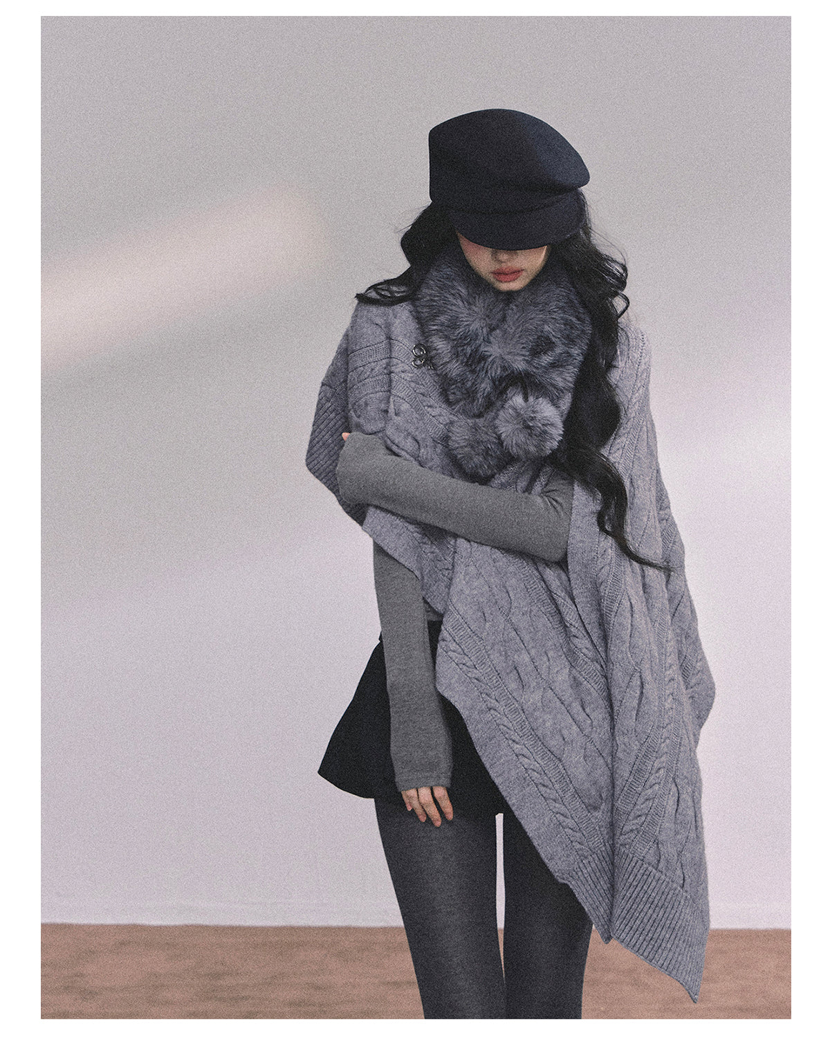 Shaoyeyan Women's Autumn Winter French Style High-end Knitted Wool Coat Loose Fit