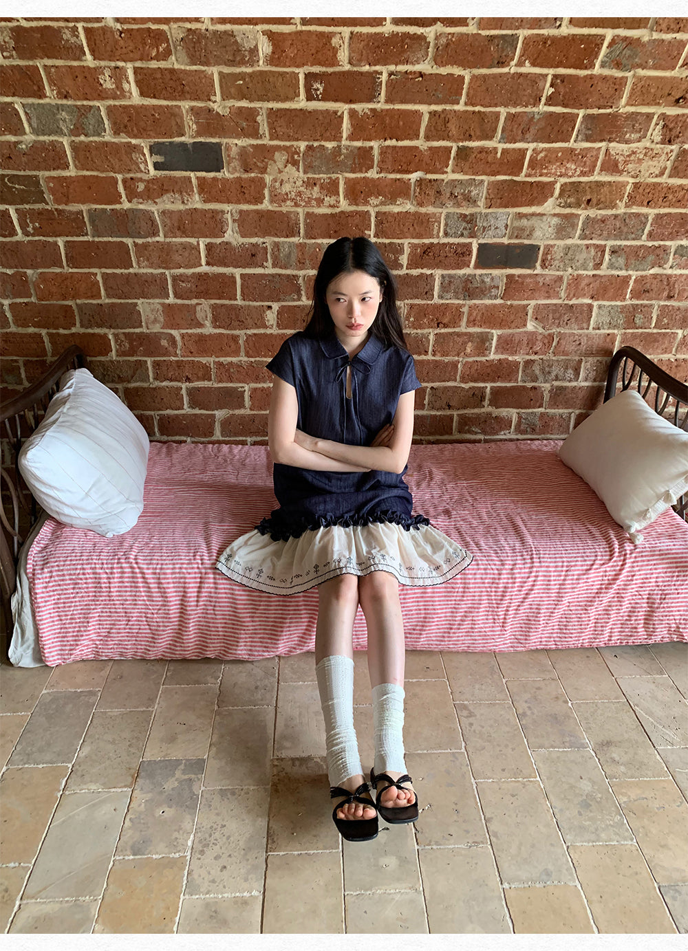 DORYDORY New Chinese style women's embroidered patchwork dress, super beautiful and unique design, blue dress.