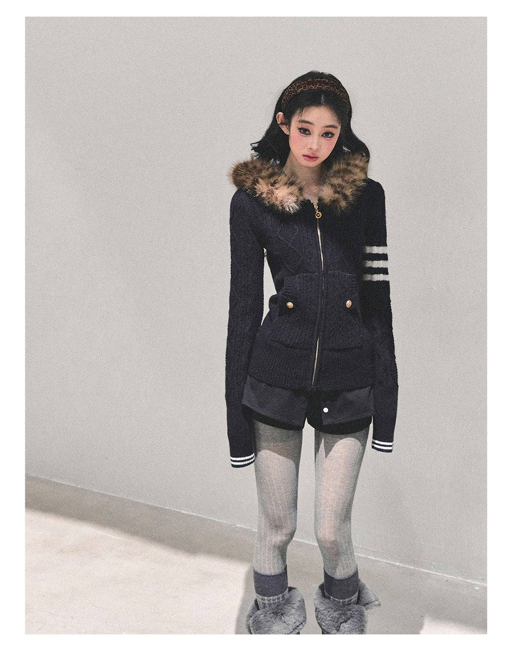 SHAOYEYAN "Only she wentby" - Women's winter American style hooded long sleeve cardigan sweater