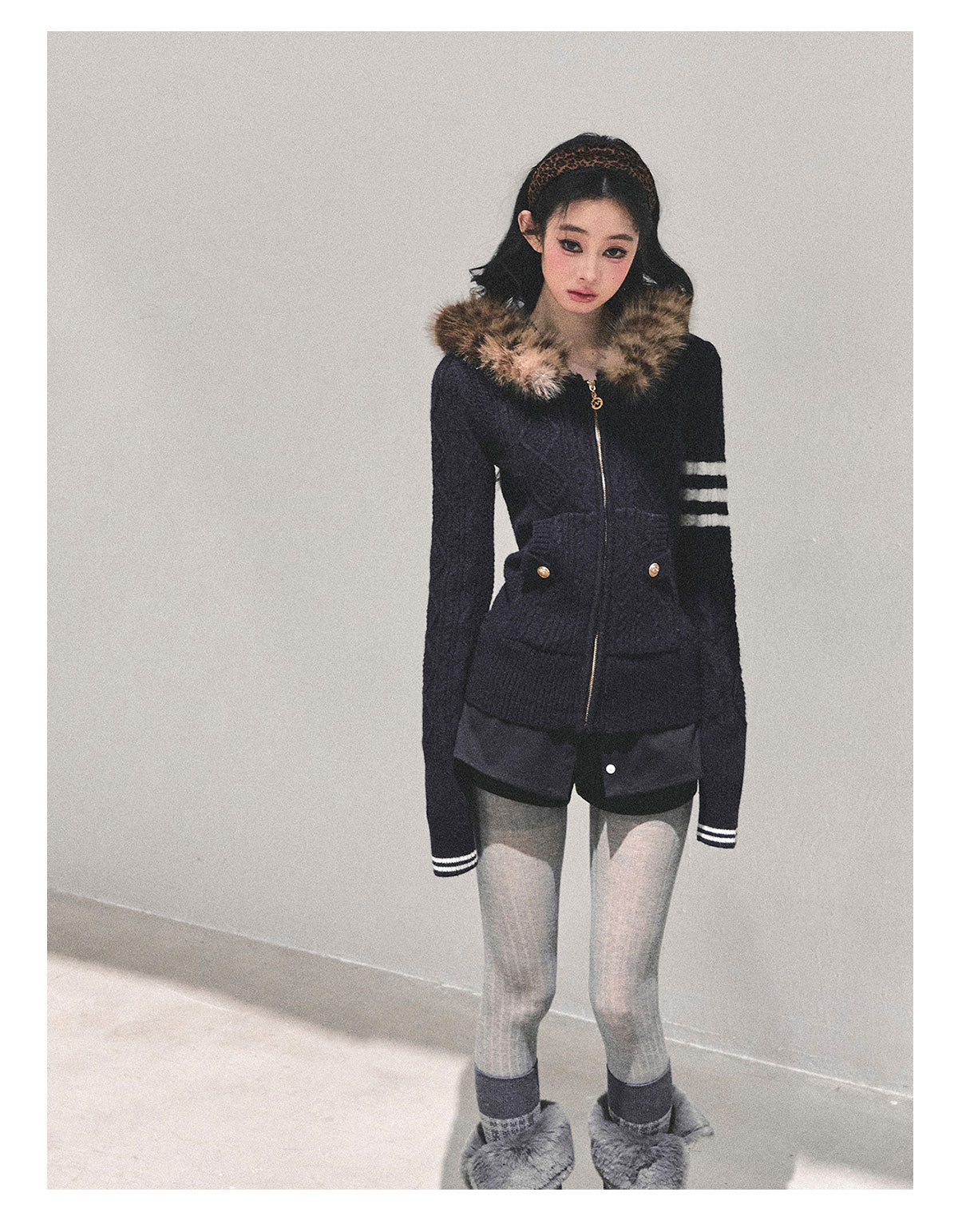 SHAOYEYAN "Only she wentby" - Women's winter American style hooded long sleeve cardigan sweater