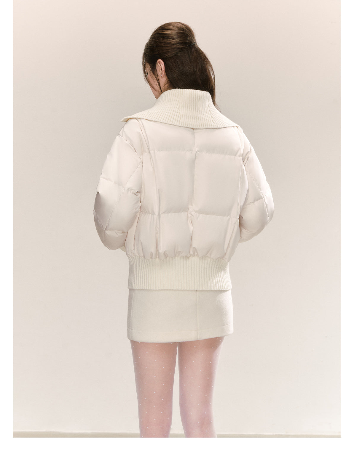 QDQD Korean style design, lapel, white short down jacket, winter style, 90% white down, thick and warm women's coat.