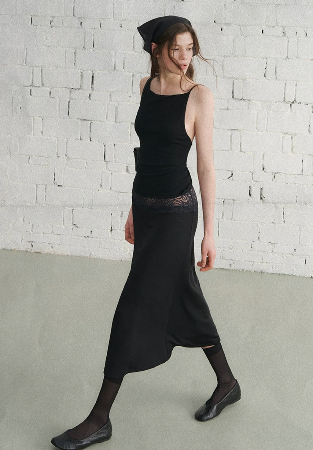 LaluneDuCiel Lightweight, minimalist knit camisole, knotted back, Lyocell, suitable for women