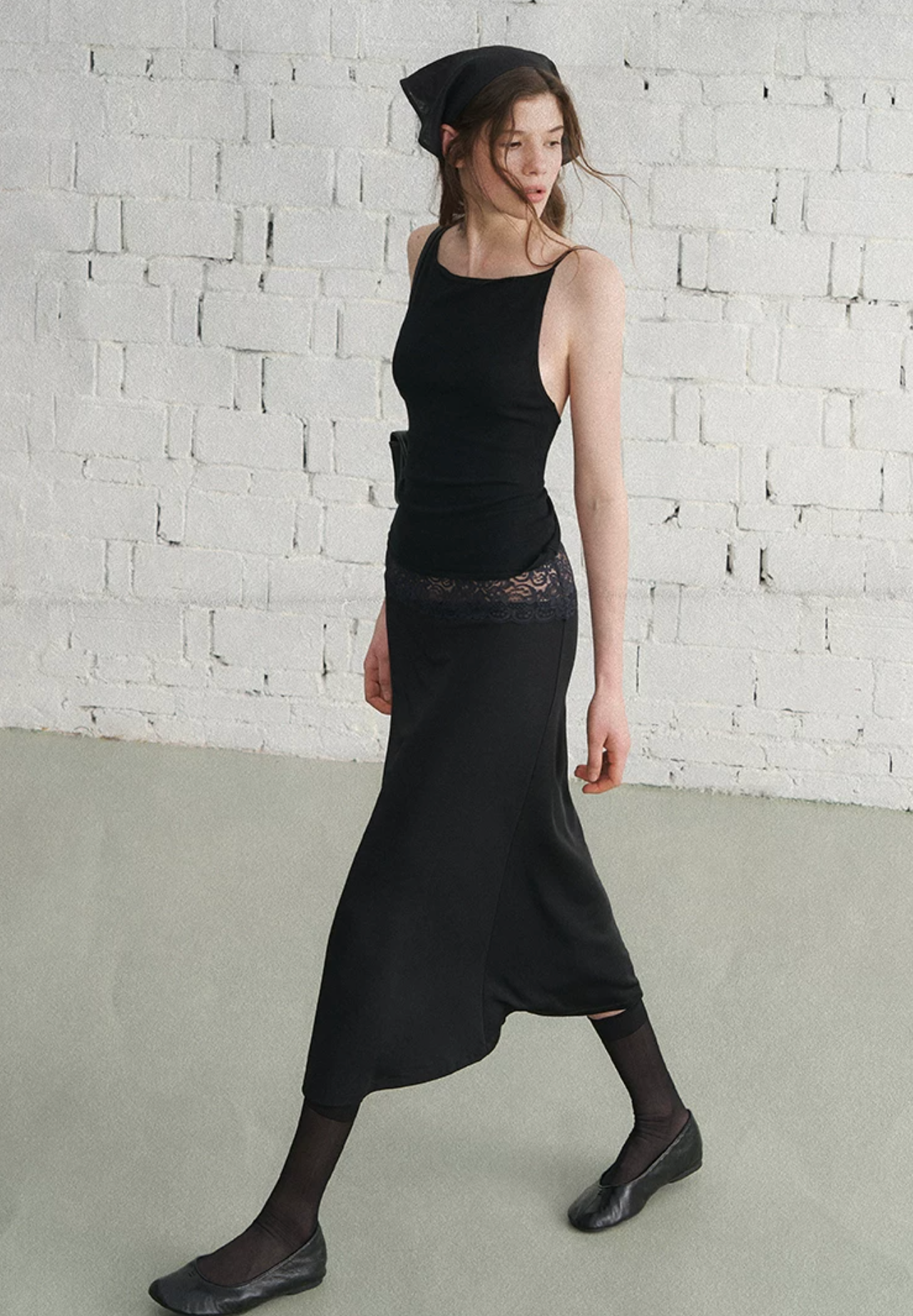 LaluneDuCiel Lightweight, minimalist knit camisole, knotted back, Lyocell, suitable for women