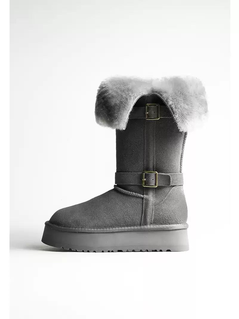 Cebostin Women's snow boots, high neck, wool lining, thick cotton material, new arrivals winter 2025 (sale)