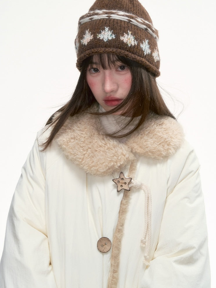 CANSTOREGIRLS 'Rongjian Xingtui' Canned Food Store winter thick warm white bud collar down jacket 90 new