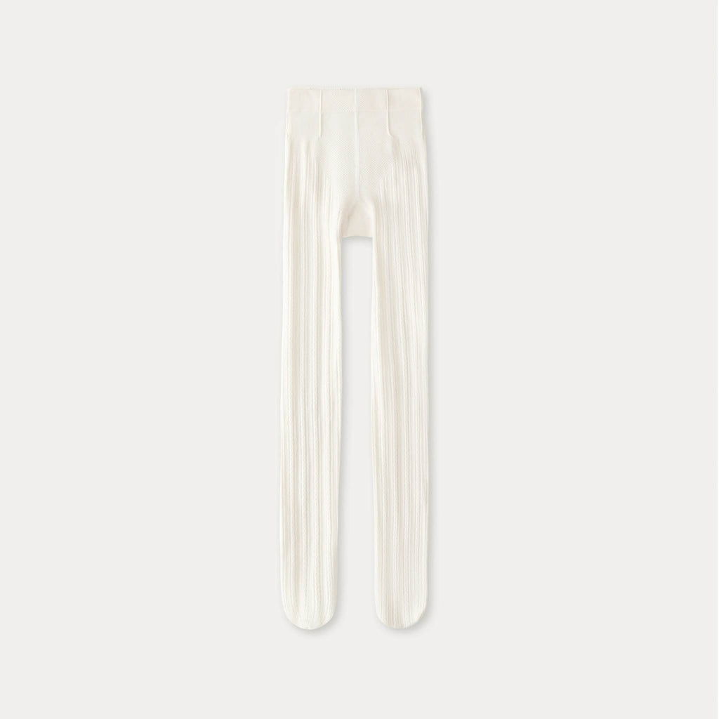 SUNSETPARK Striped cotton leggings in cream white/brown/gray/black SunsetPark Daily/Sunset Park